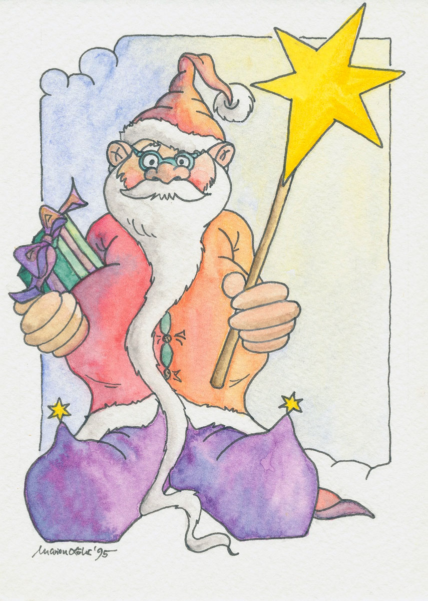 Weihnachtsmann mit Stern